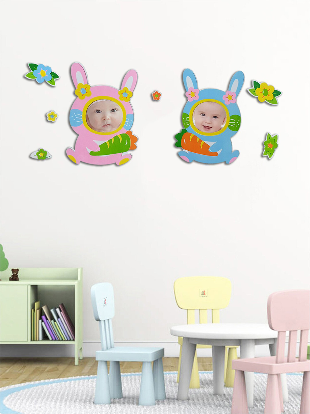 Art Street Blue & Pink 3D Wall Decal Stickers