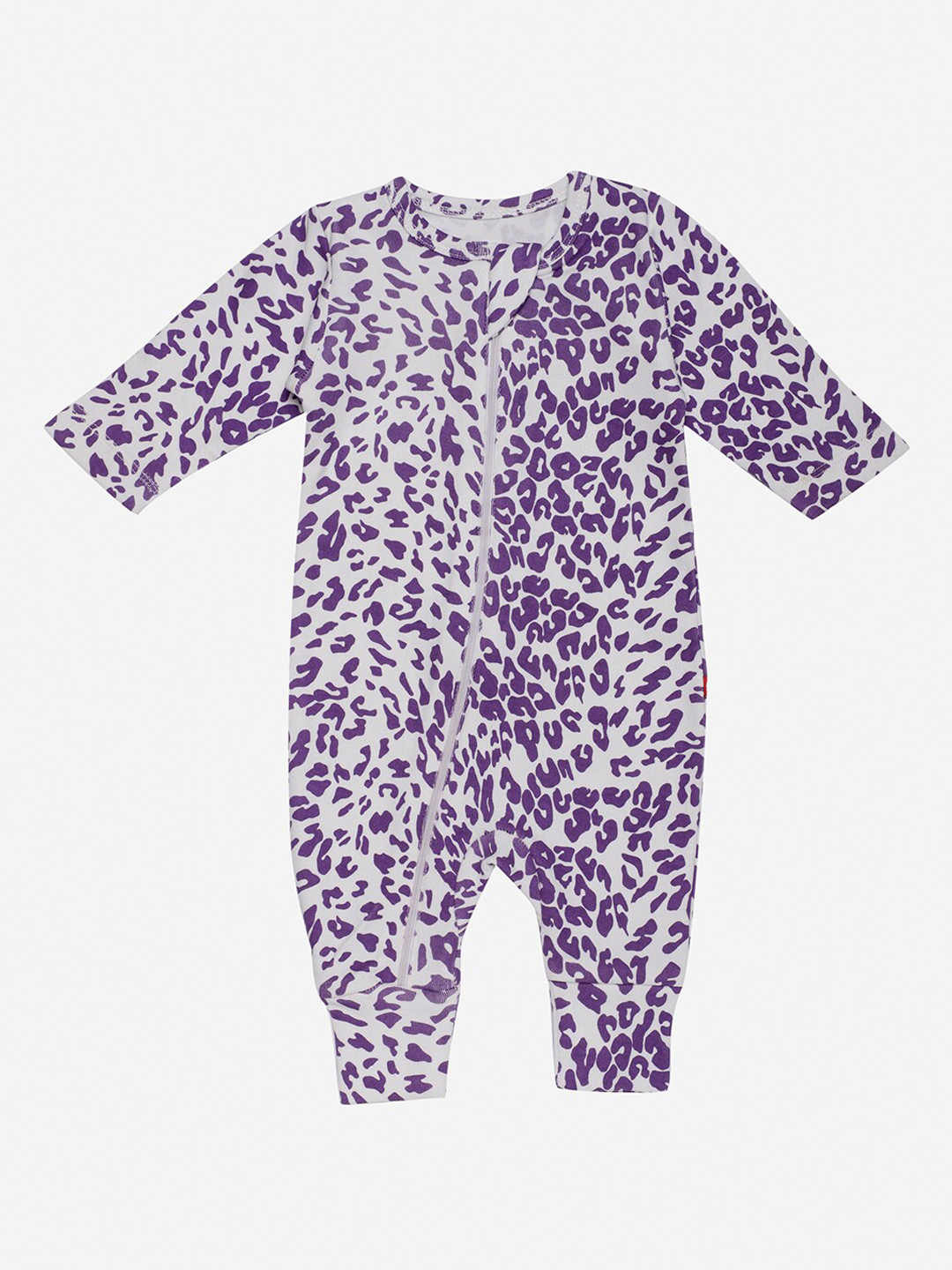 Nino Bambino Unisex Kids White Printed  Organic Cotton Zipper Sustainable Rompers