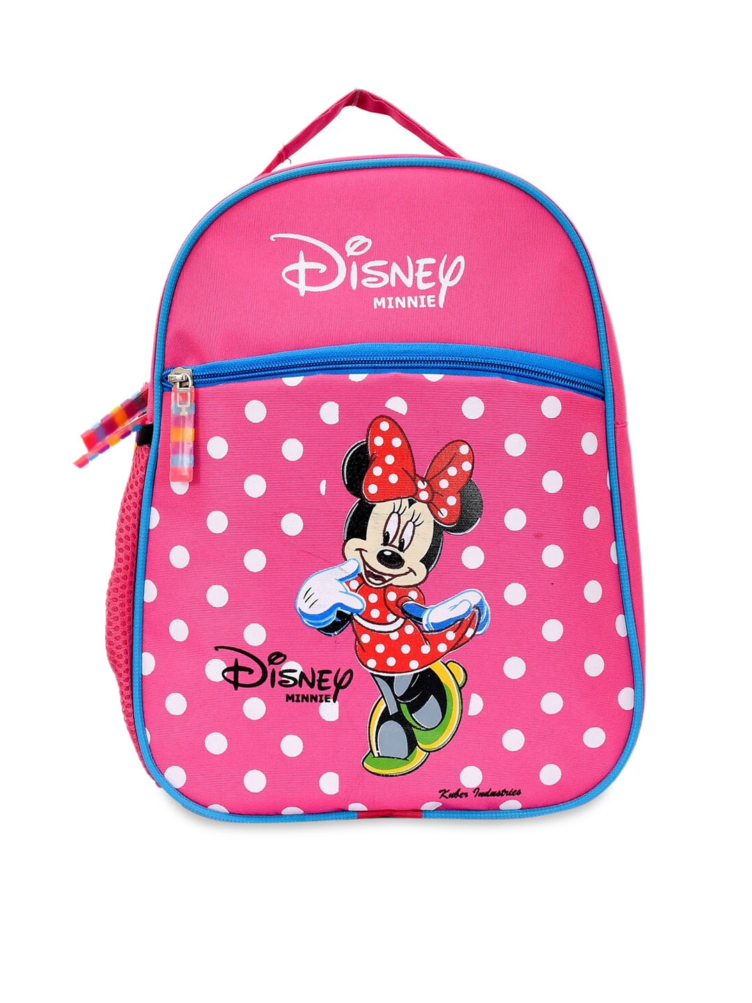 Kuber Industries Kids Pink White Minnie Mouse Printed Waterproof Backpack