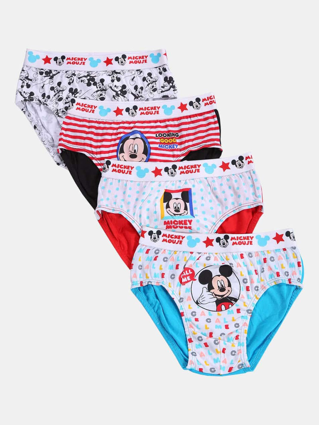 Bodycare Kids Boys Pack Of 4 Assorted Mickey & Friends Basic Briefs KIA9405-PK001