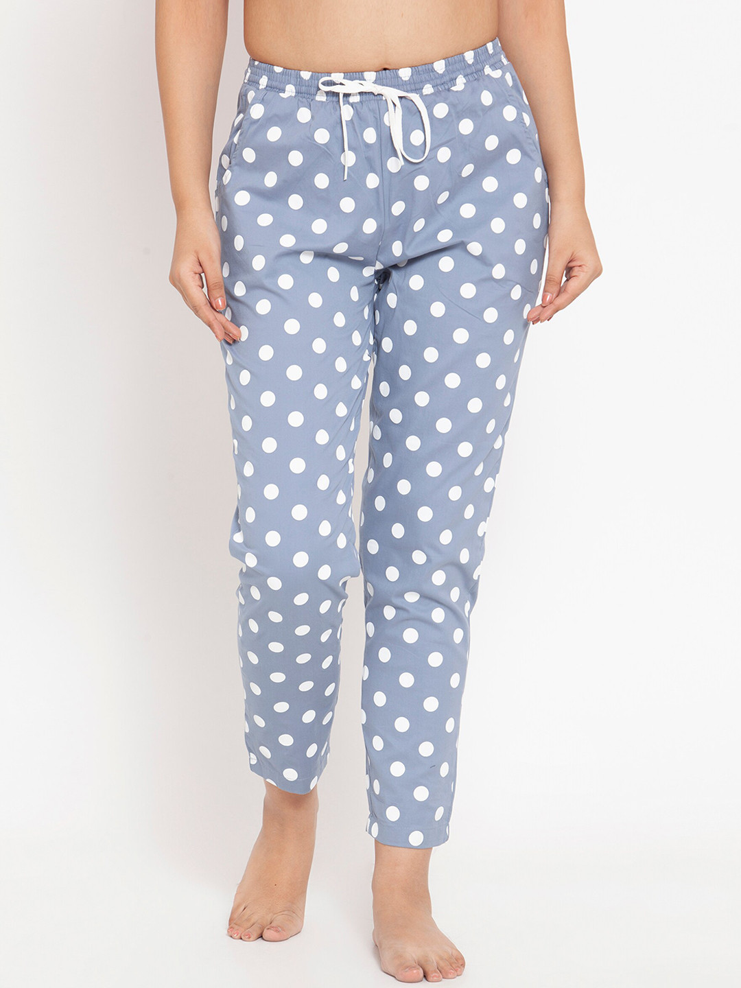 Boston Club Women Grey & White Printed Lounge Pants