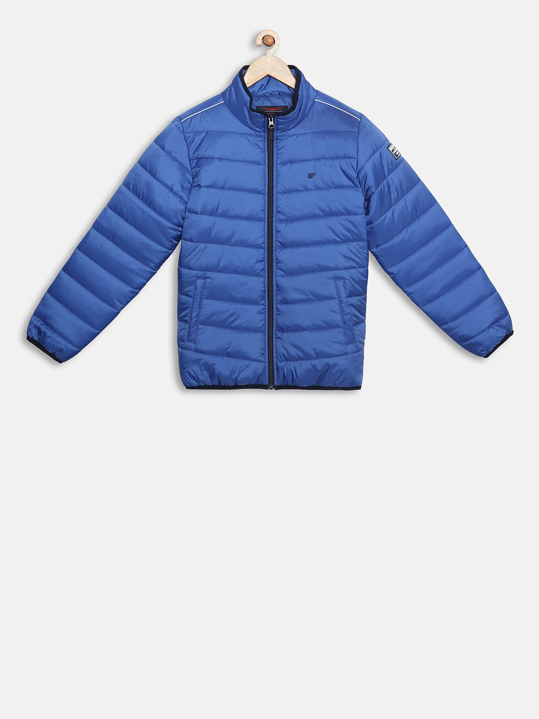 t-base Kids Blue Solid Lightweight Padded Jacket