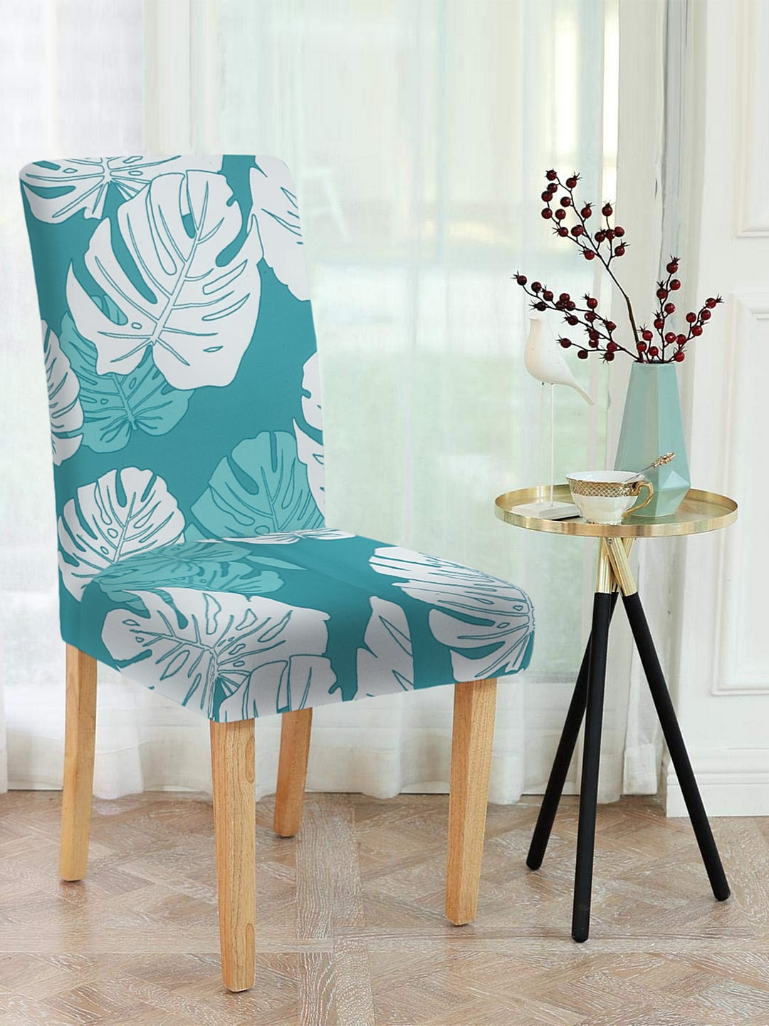 Cortina Set of 6 Blue & White Printed Chair Seat Covers