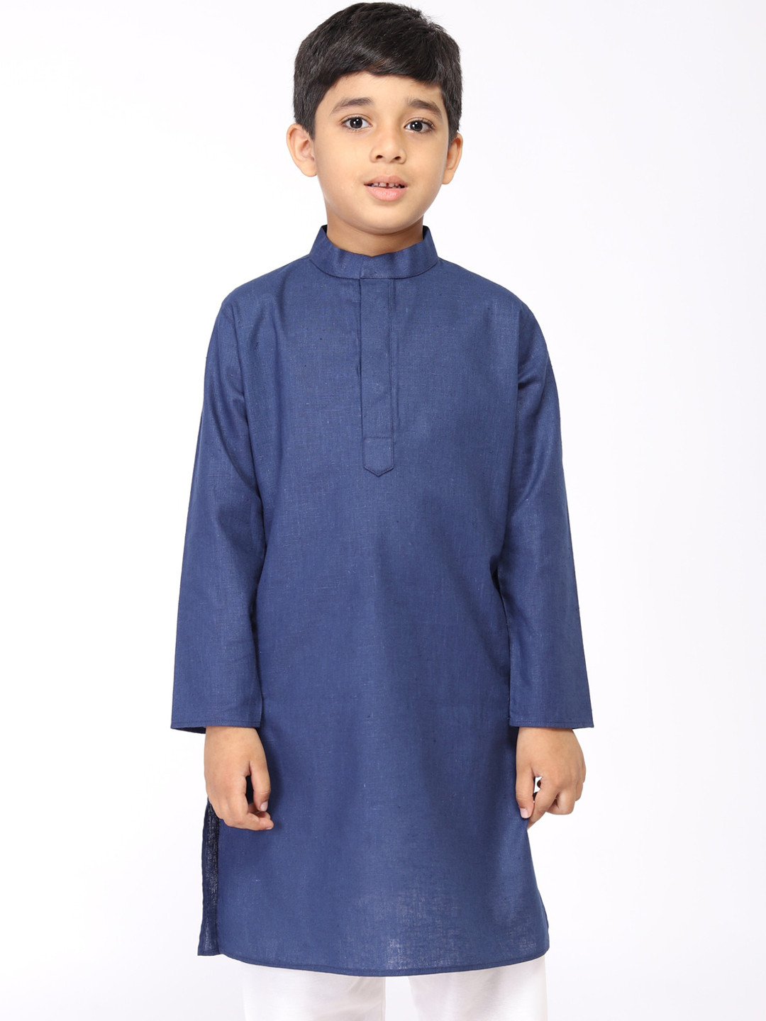 TABARD Boys Blue Solid Straight Kurta