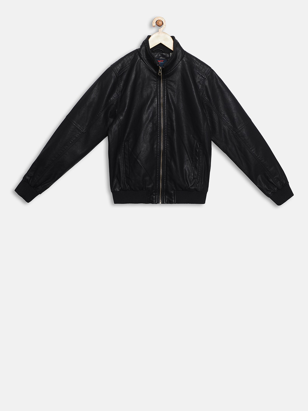 t-base Kids Black Solid Lightweight Bomber Jacket