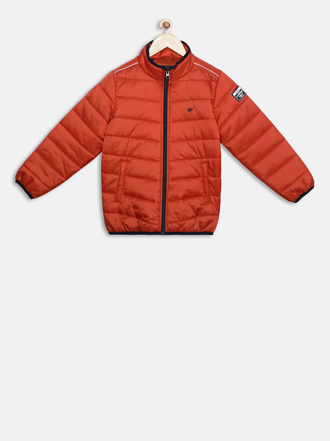 t-base Unisex Kids Orange Solid Lightweight Padded Jacket