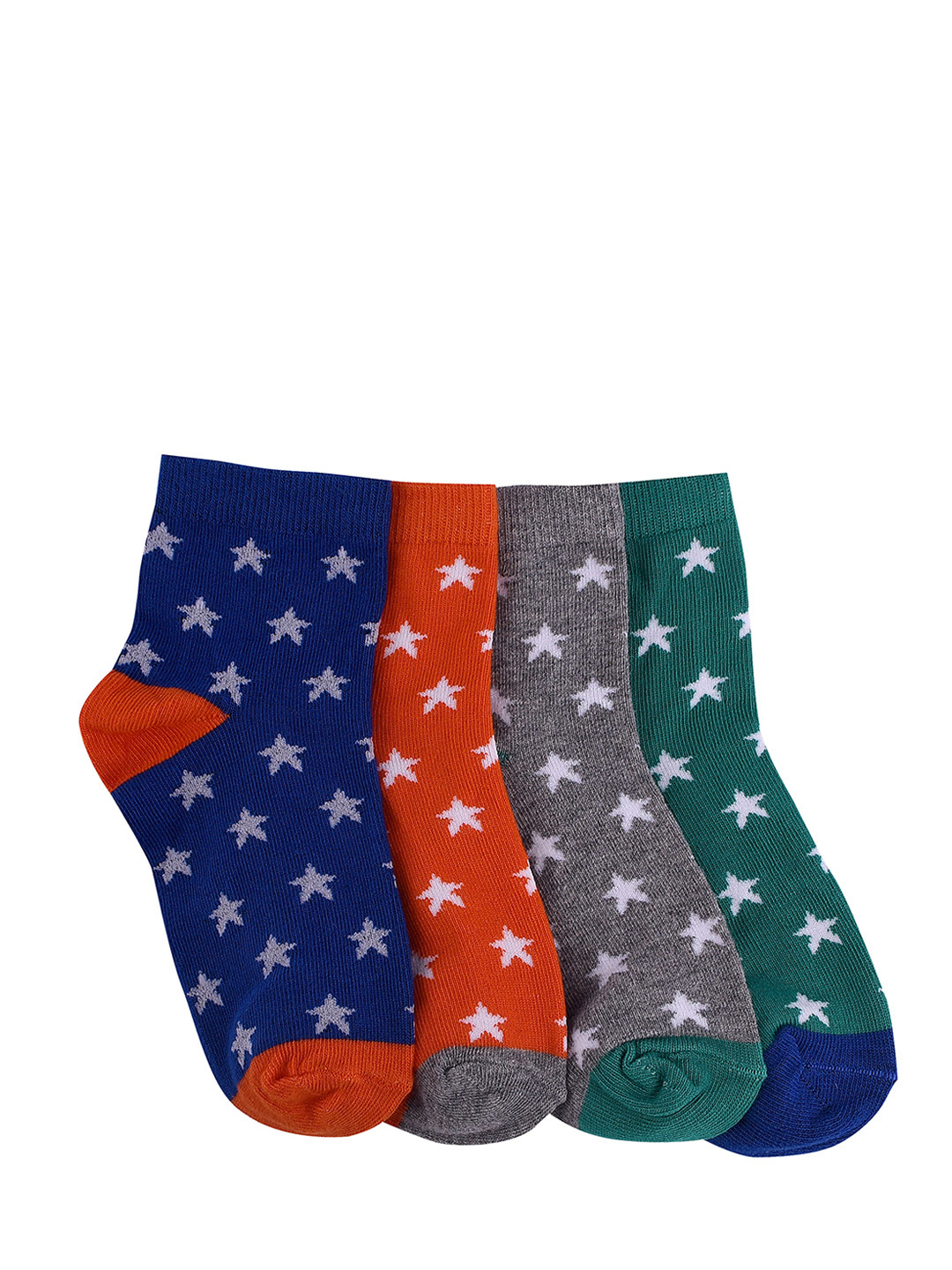 FOOTPRINT 4 Pairs Infant Kids Patterned Ankle-Length Organic Cotton Socks