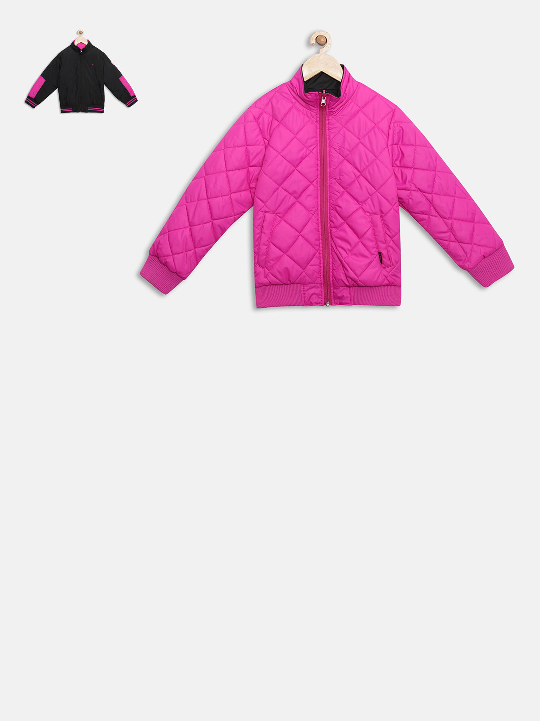 t-base Unisex Kids Black Solid Reversible Padded Jacket