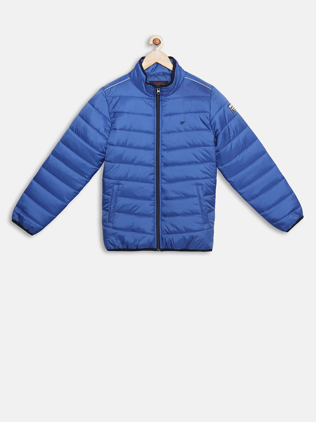 t-base Unisex Kids Blue Solid Lightweight Padded Jacket