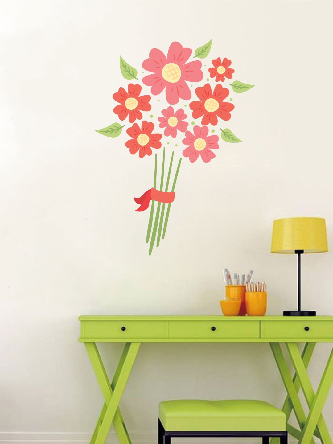 rawpockets Unisex Multicoloured Flower Bouquet Wall Sticker