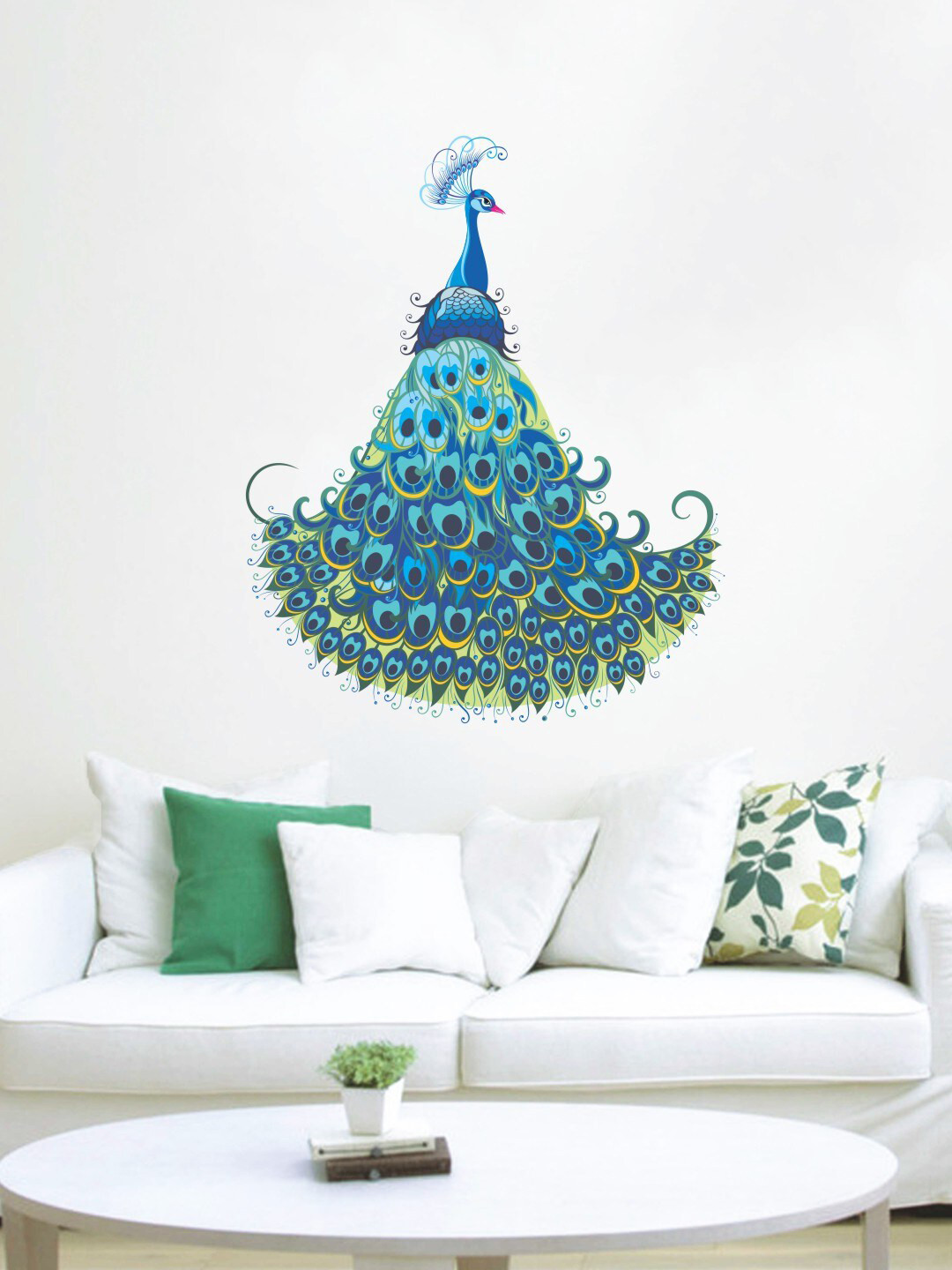 rawpockets  Turquoise Blue & Green Peacock Bird Wall Sticker