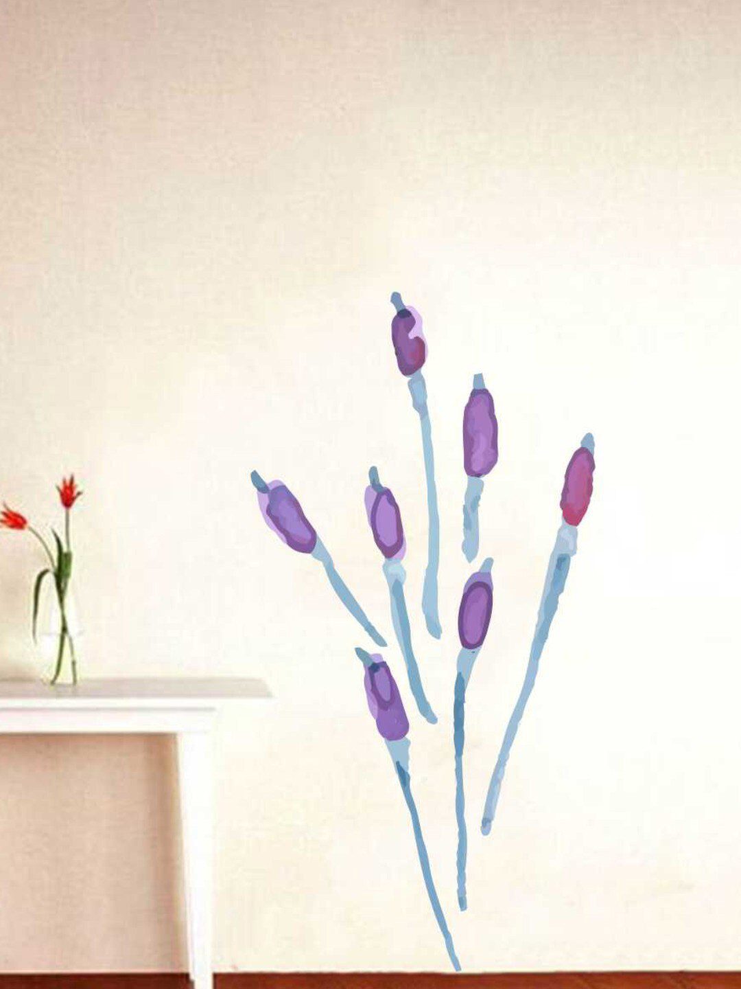 rawpockets Purple Watecolor Flower Wall Stickers