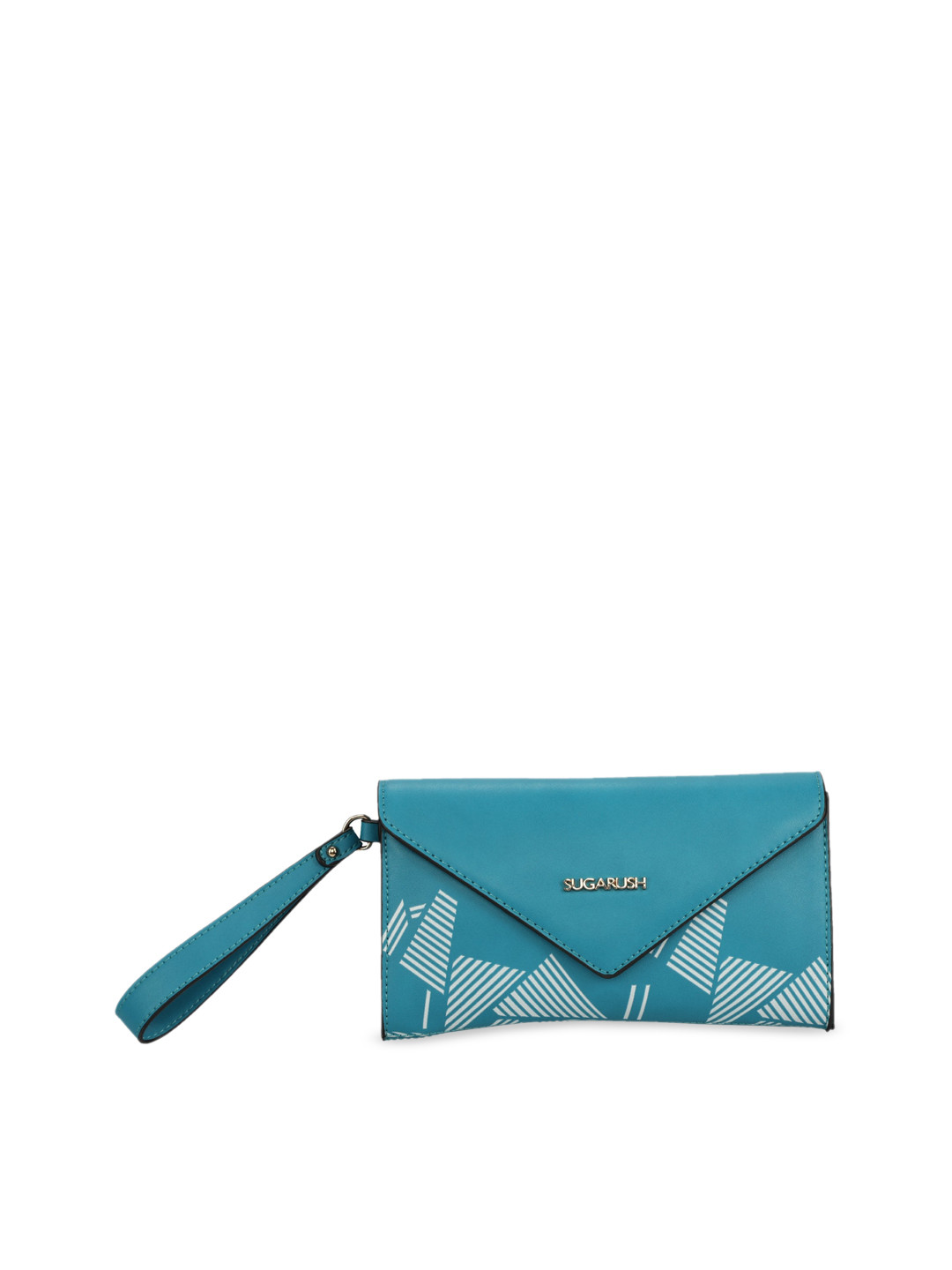 Sugarush Women Blue & White Printed Envelope Clutch
