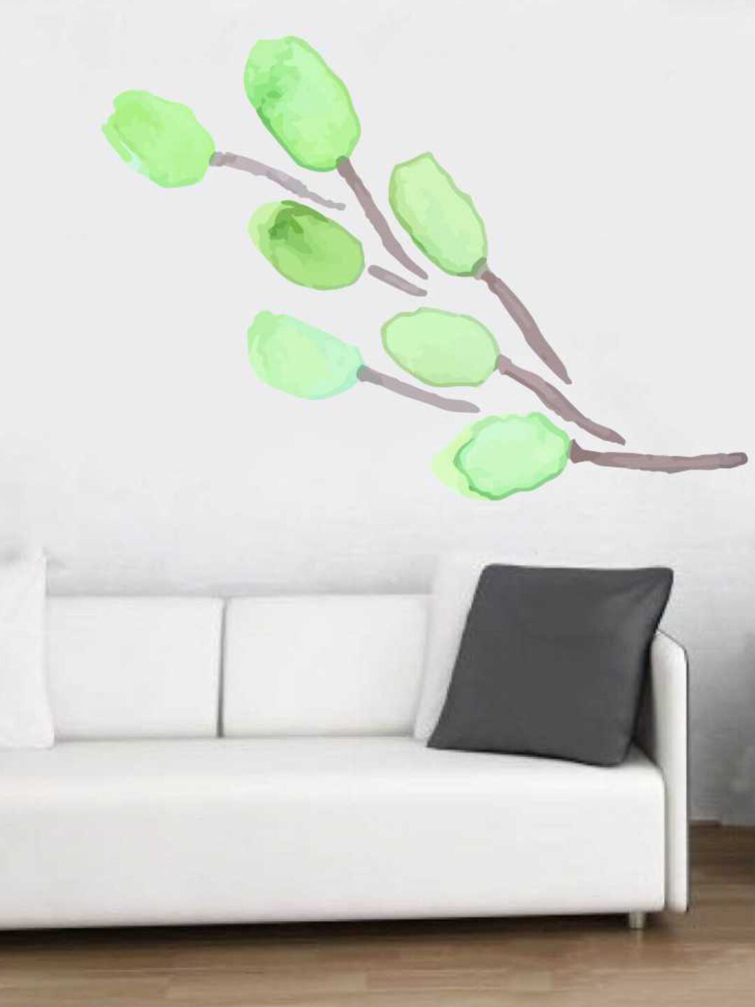 rawpockets Green Tulip Flower Wall Sticker