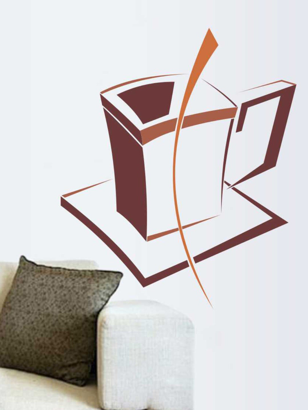 rawpockets Brown Coffee Time Wall Stickers