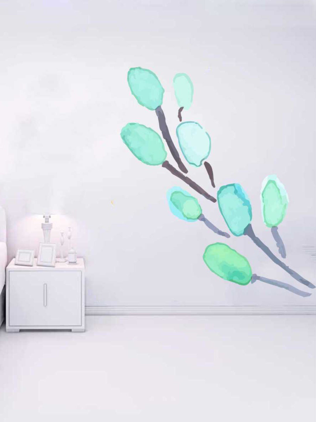 rawpockets Green PVC Shade Modern Flower Wall Sticker