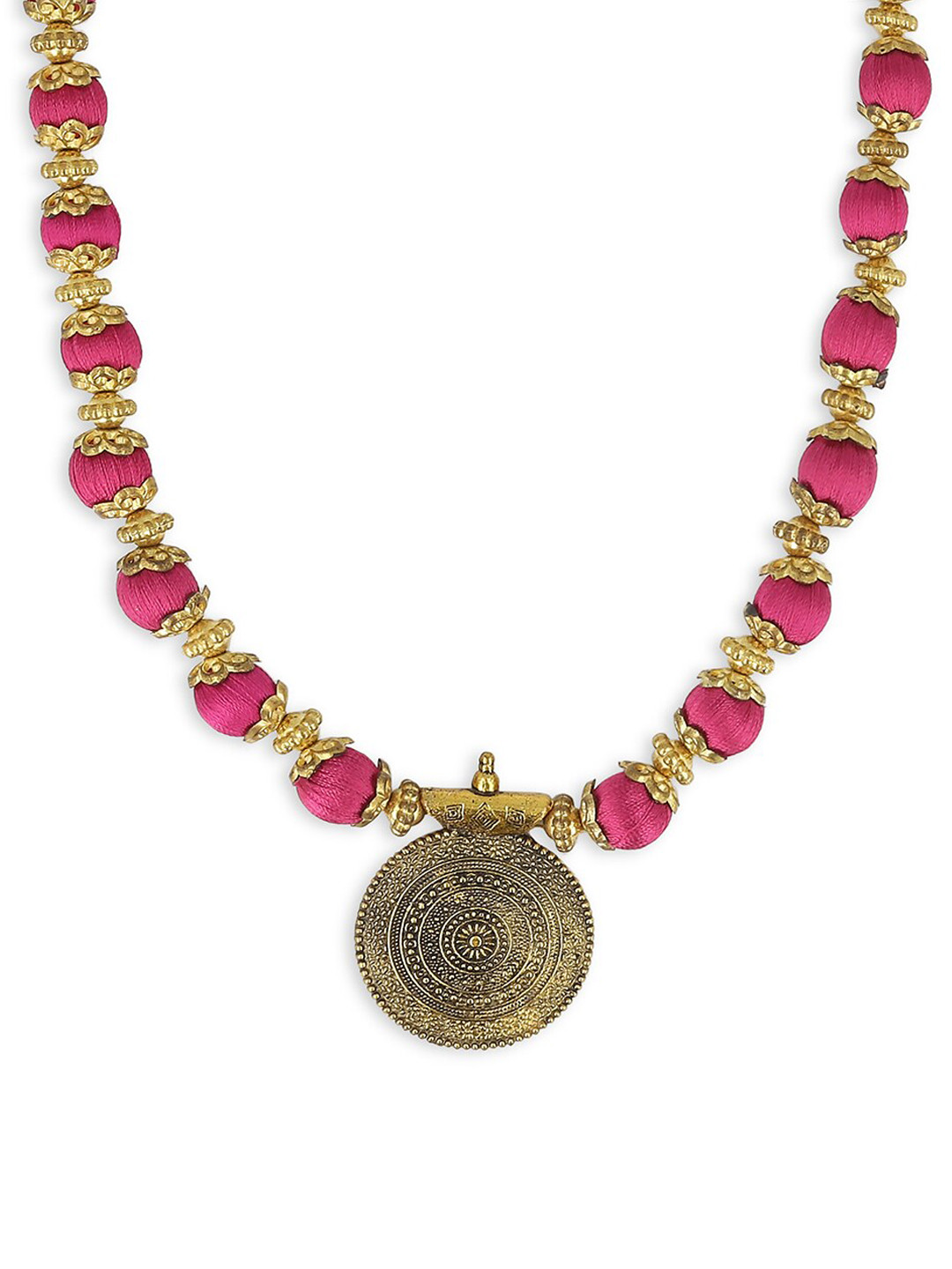 AKSHARA Pink Handcrafted Pendant Necklace