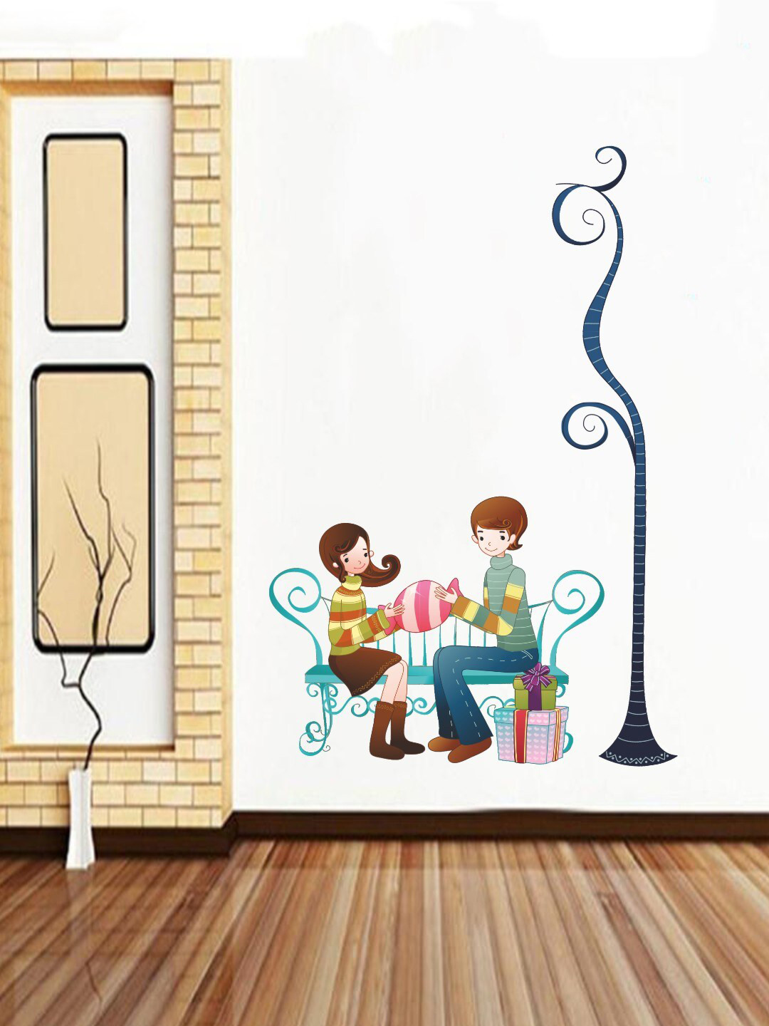 rawpockets Multicolored Couple Love Wall Sticker