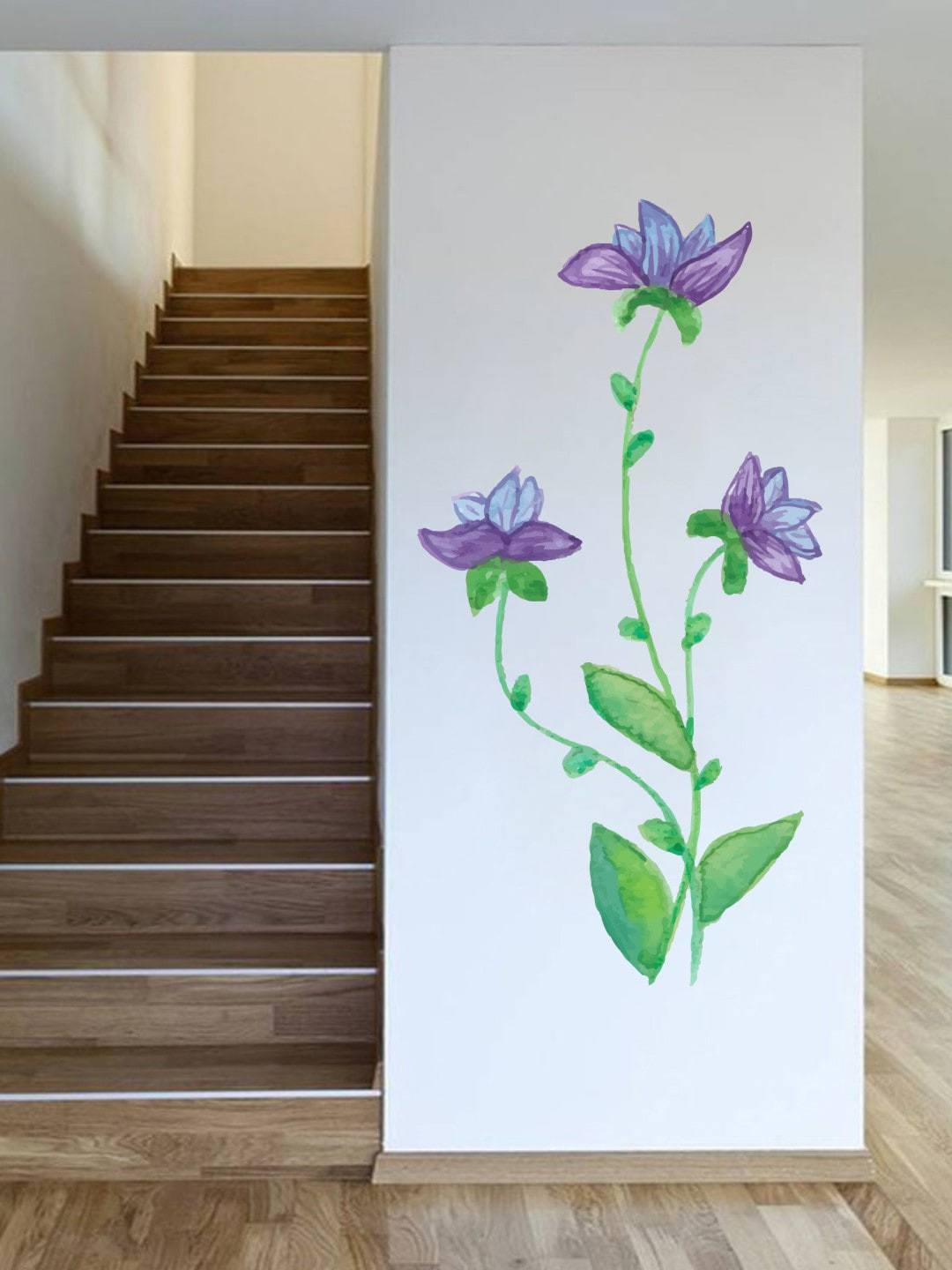 rawpockets Violet & Green Flower Wall Stickers