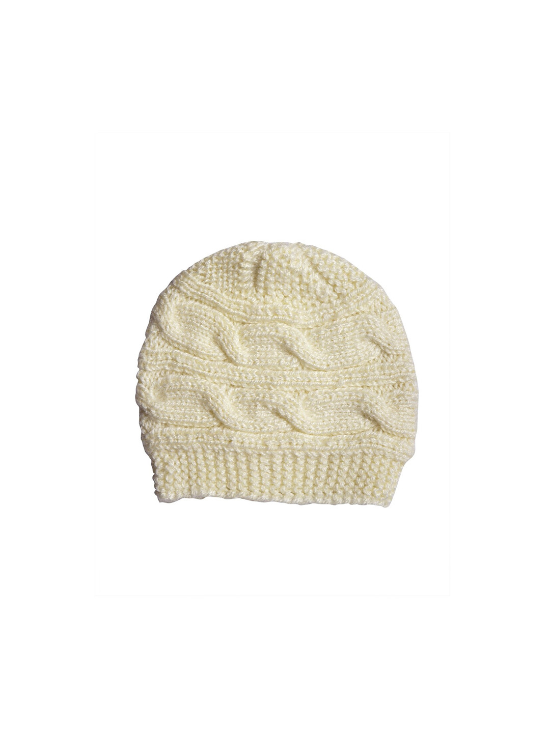 Bodh Design Unisex Cream-Coloured Solid Beanie