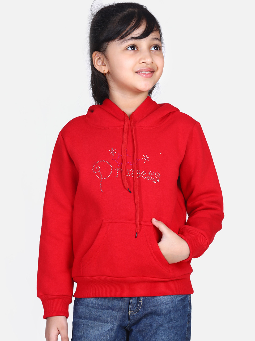 StyleStone Girls Red Printed Sweatshirt