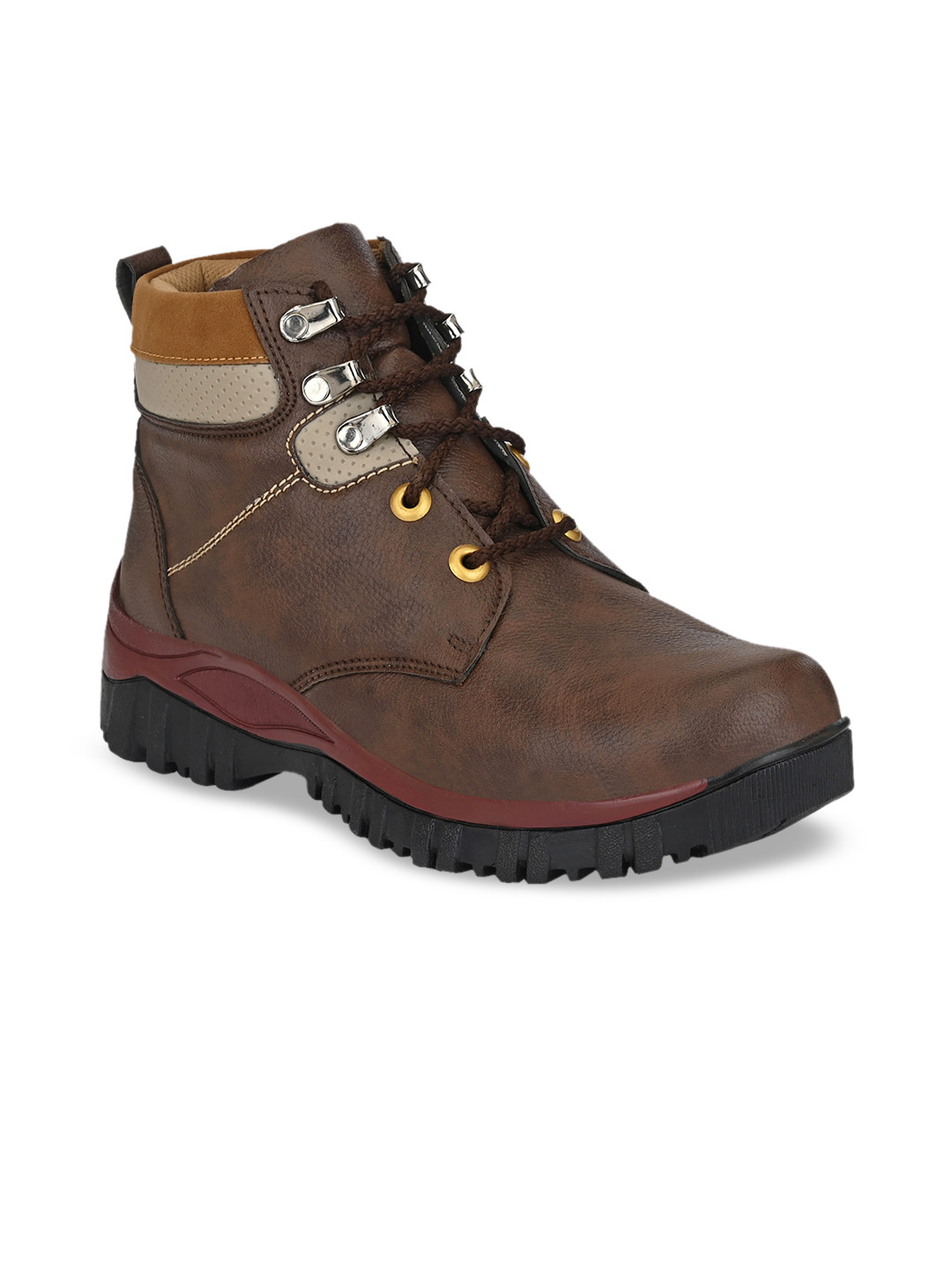 BUCIK Men Brown Flat Boots