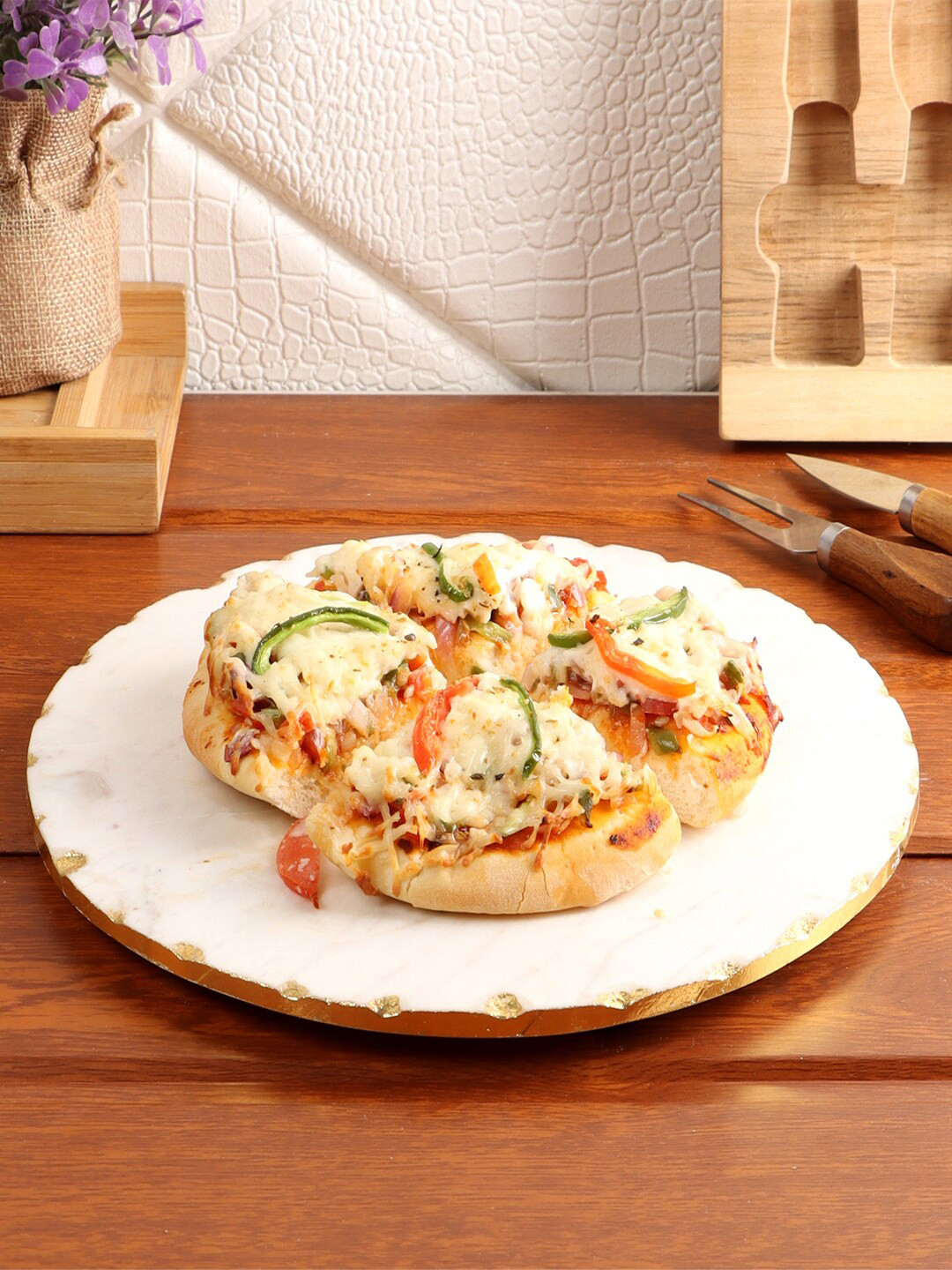 NikkisPride White Solid Marble Serving Platter