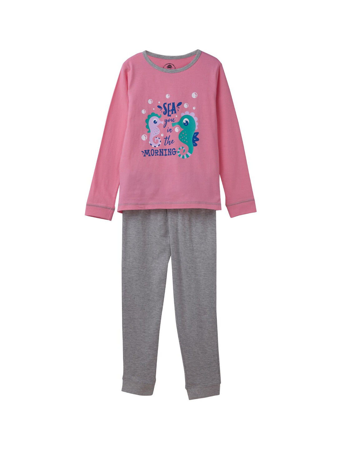 Cub McPaws Girls Pink & Grey Printed Night suit