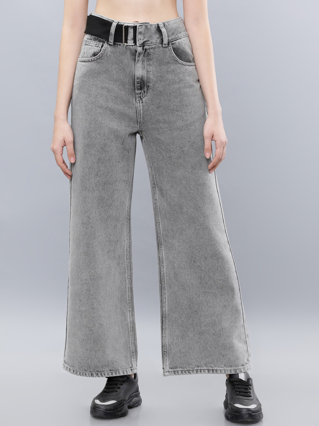 Tokyo Talkies Women Grey Flared Jeans