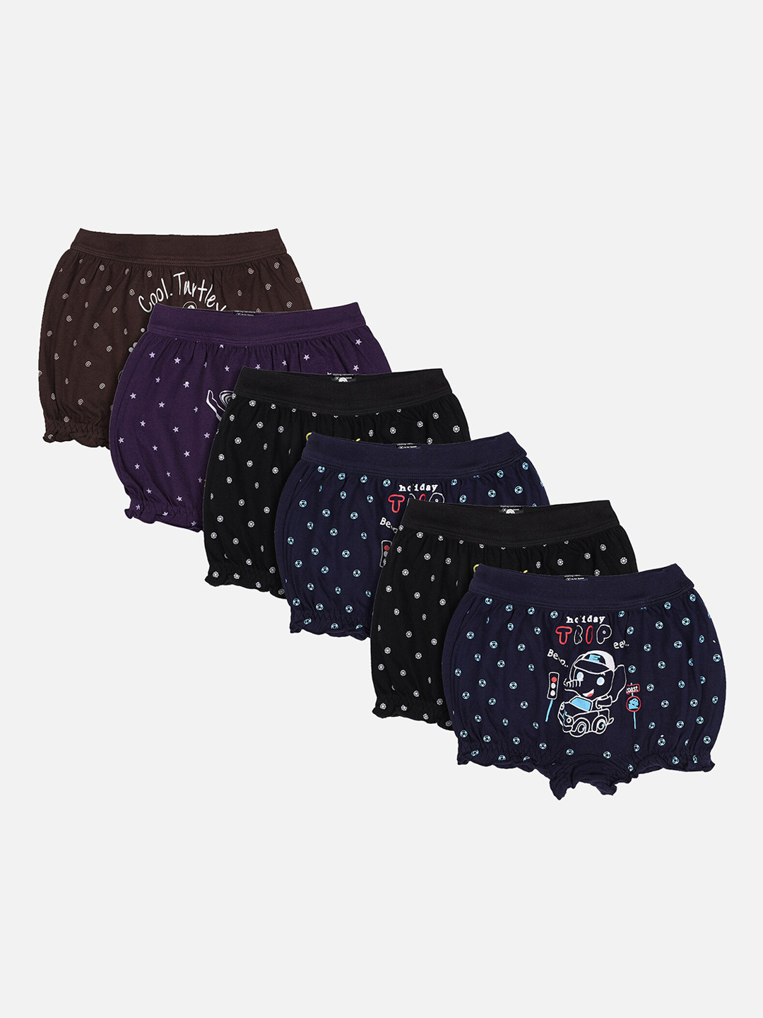 Bodycare Kids Unisex Pack Of 6 Assorted Printed Bloomer Briefs-KIA335-PK007