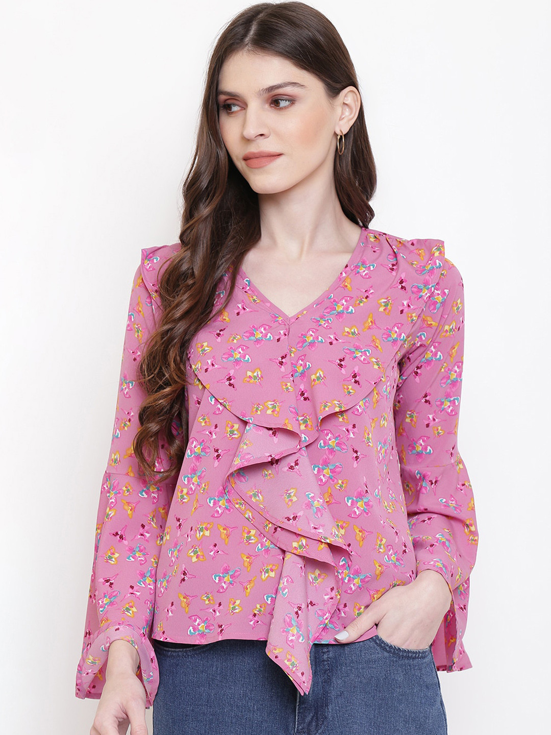 Mayra Women Pink Printed Top