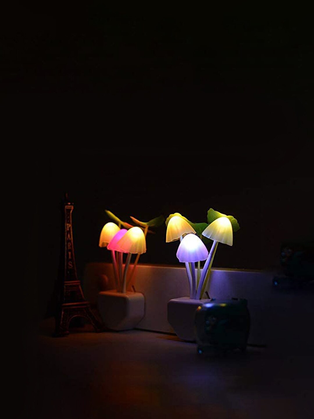 Archies Set Of 2 Green Pink LED Mushroom Lights