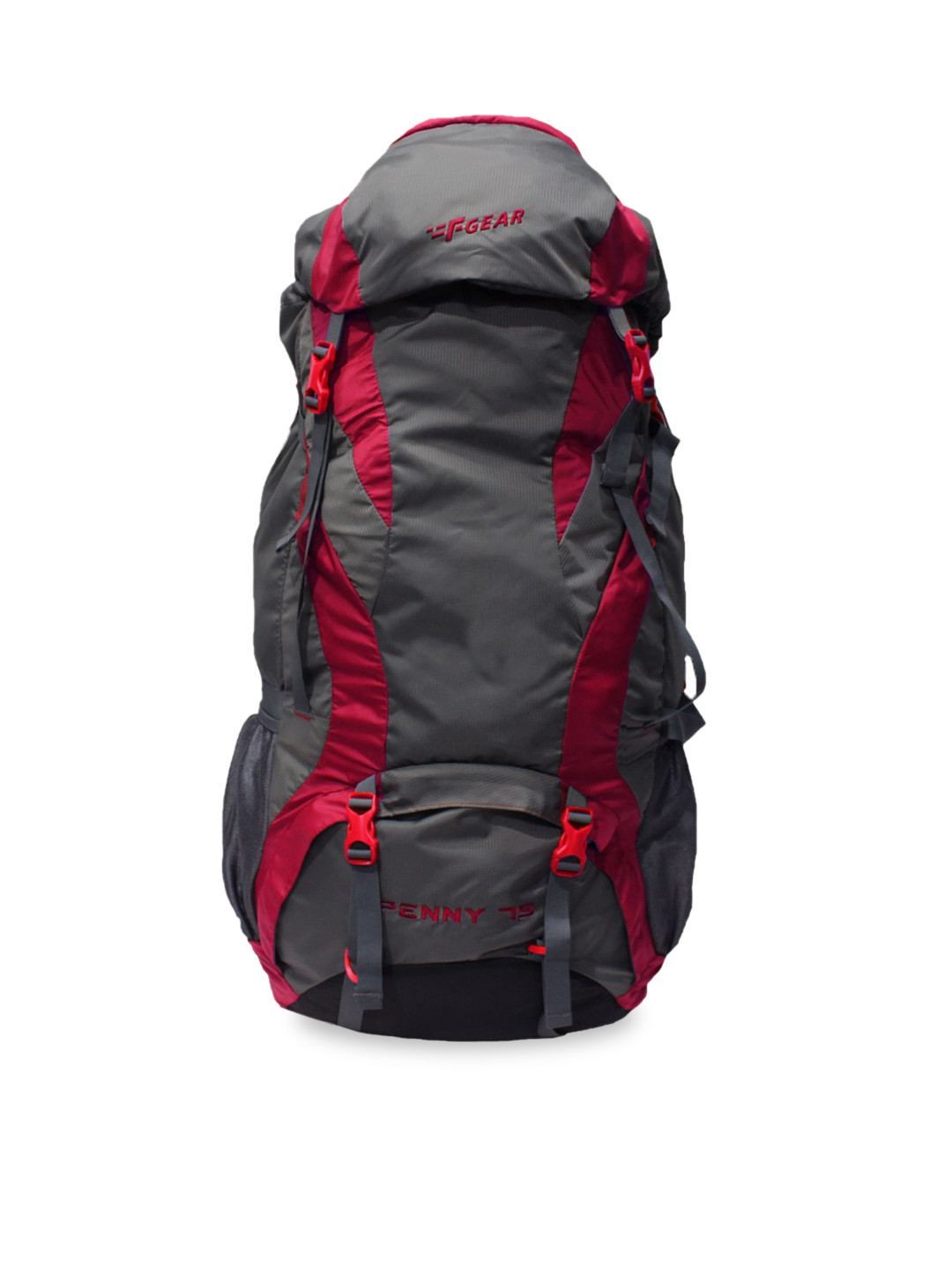 F Gear Unisex Grey & Red Colourblocked Large 75 L Rucksack