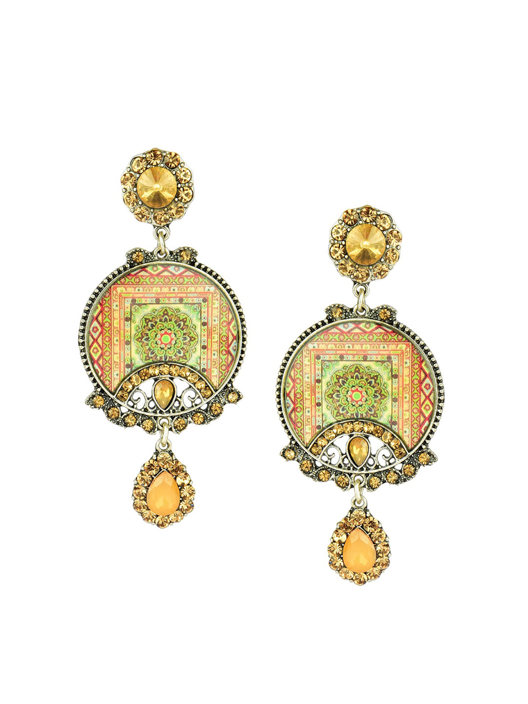 DESI COLOUR Gold-Toned Contemporary Drop Earrings