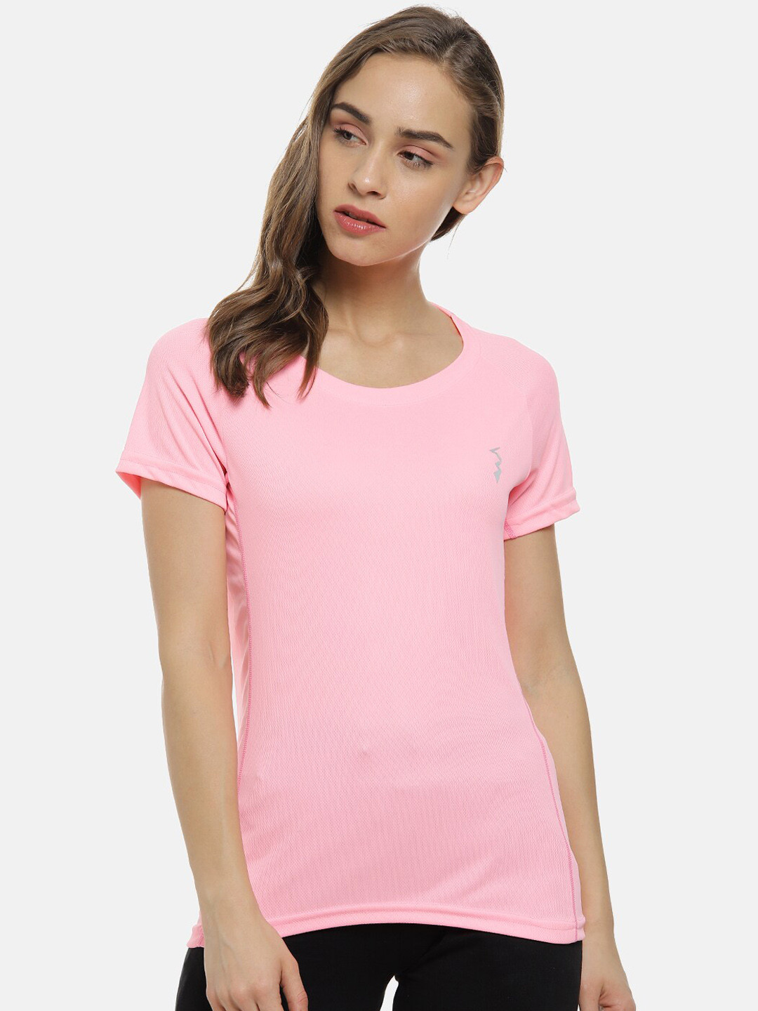 PINACOLADA Women Pink Solid Round Neck T-shirt