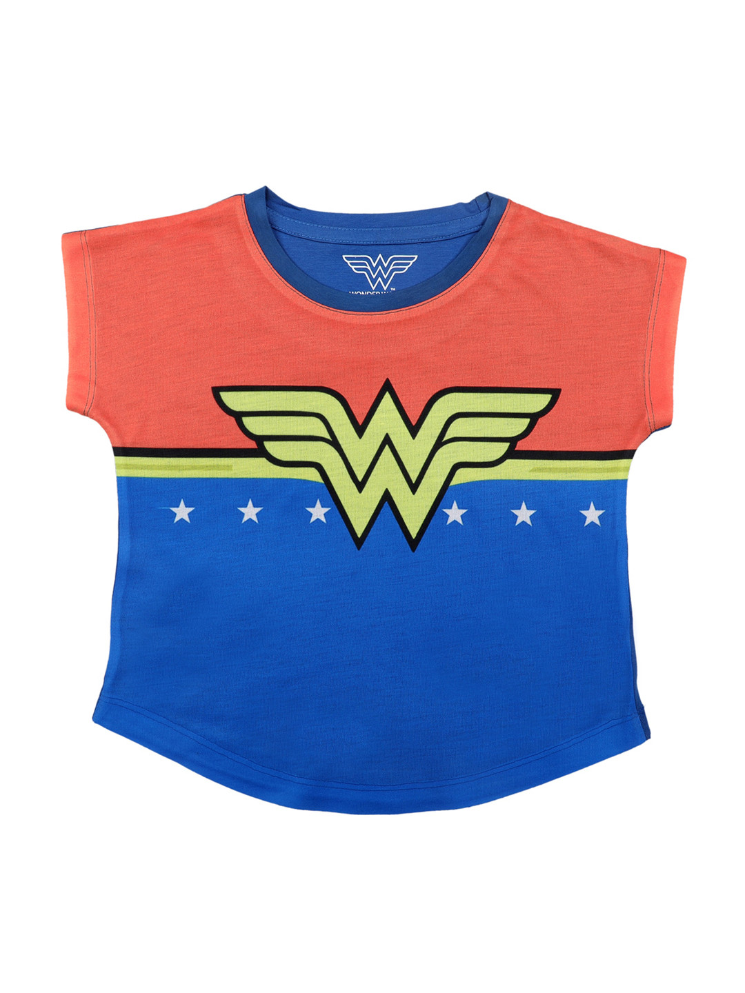 Wonder Woman Girls Orange Wonder Woman Printed Top