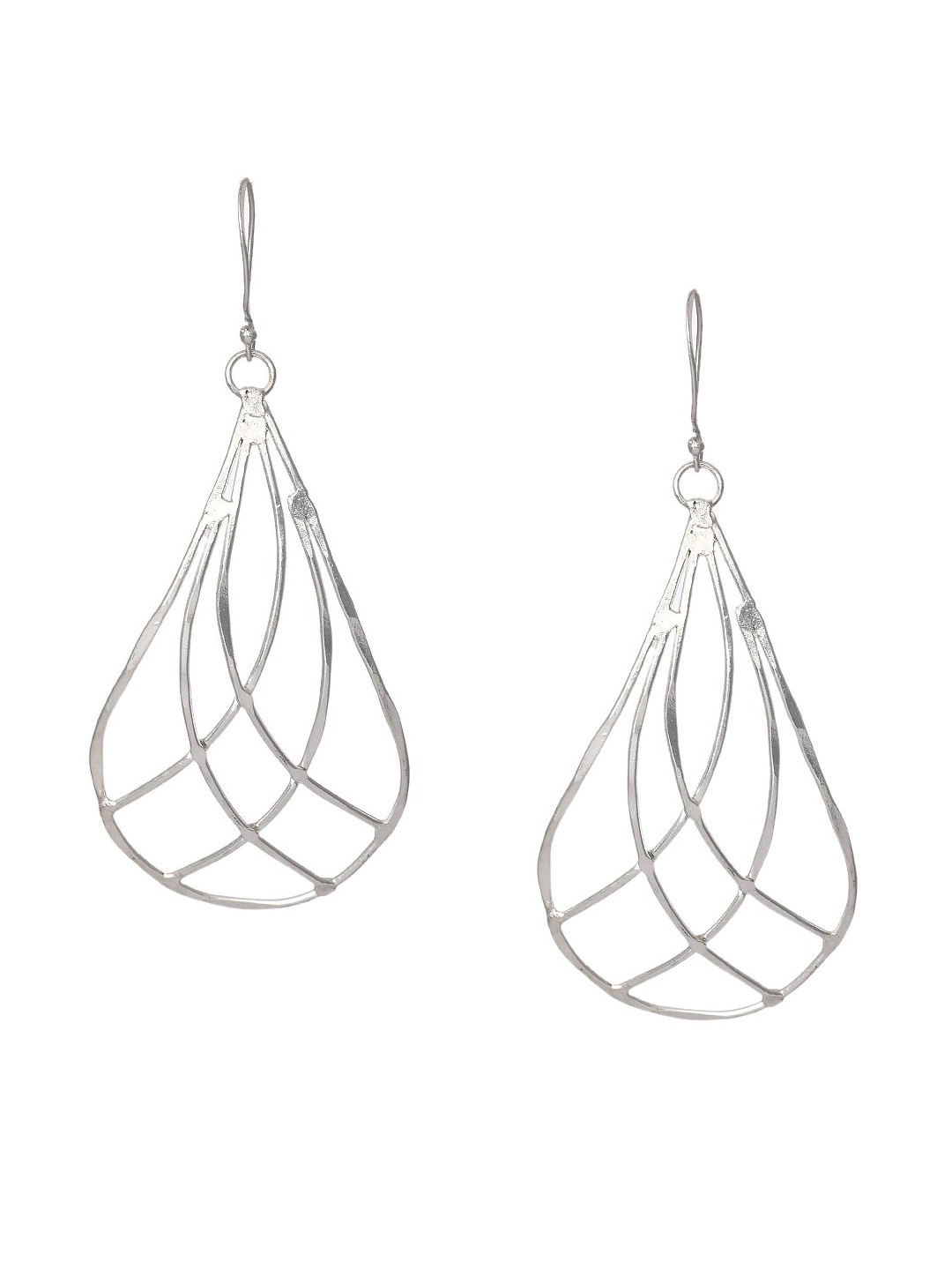 Bodh Design Silver-Toned Contemporary Drop Earrings