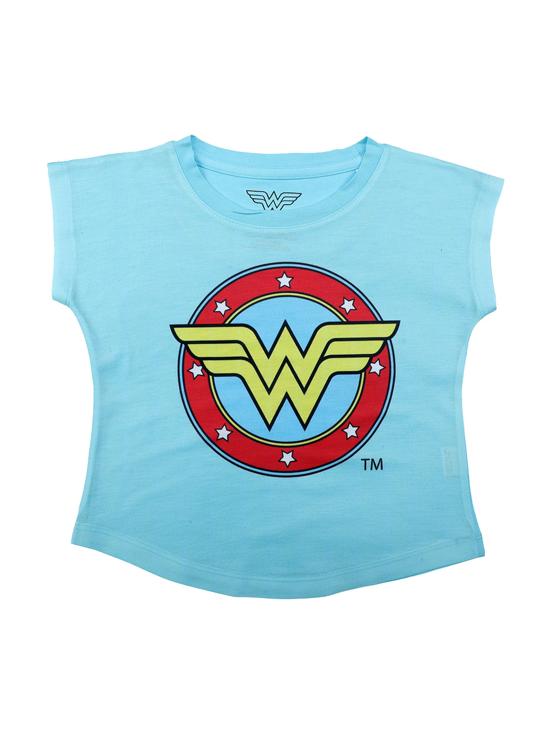 Wonder Woman Girls Blue Wonder Woman Printed Top