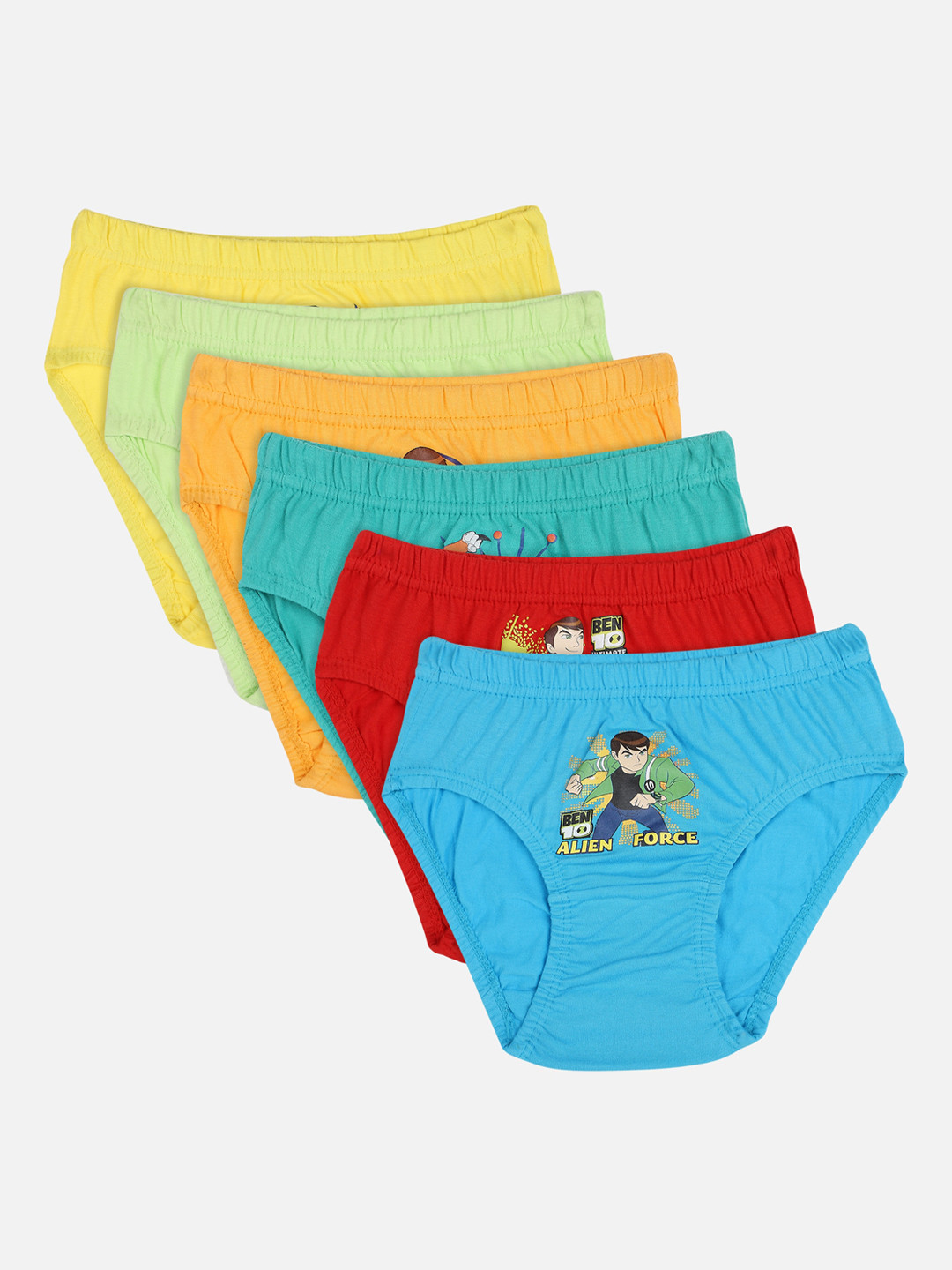 Bodycare Kids Boys Pack Of 6 Assorted Ben 10 Basic Briefs KIA960