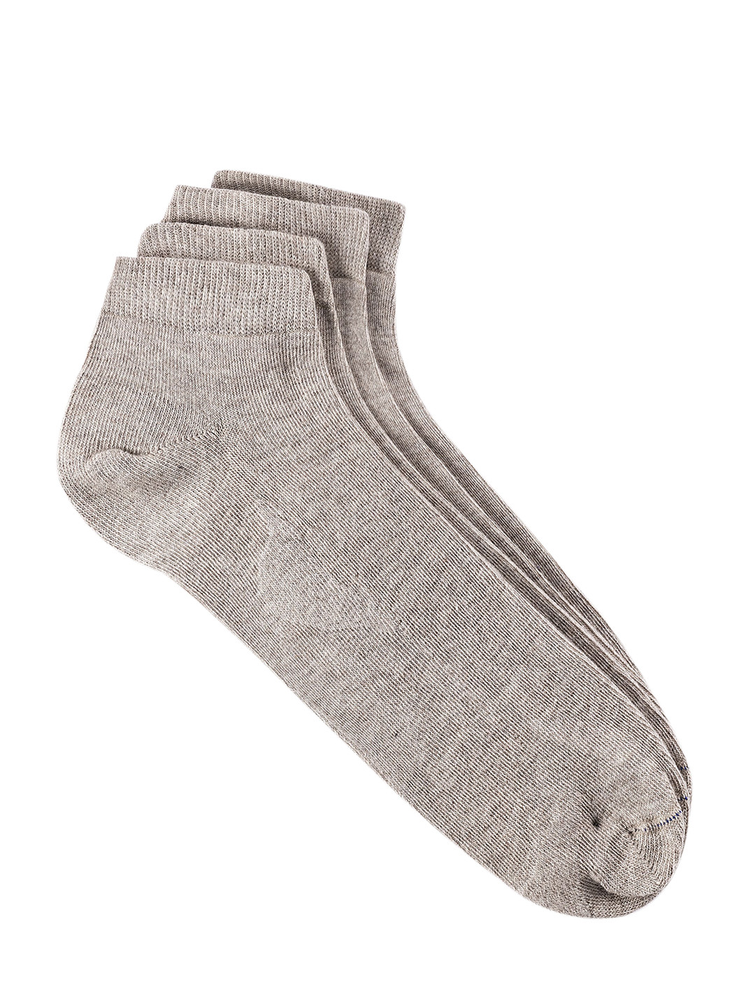 Birkenstock Men Regular Width Pack Of 2 Beige Solid Ankle-Length Socks