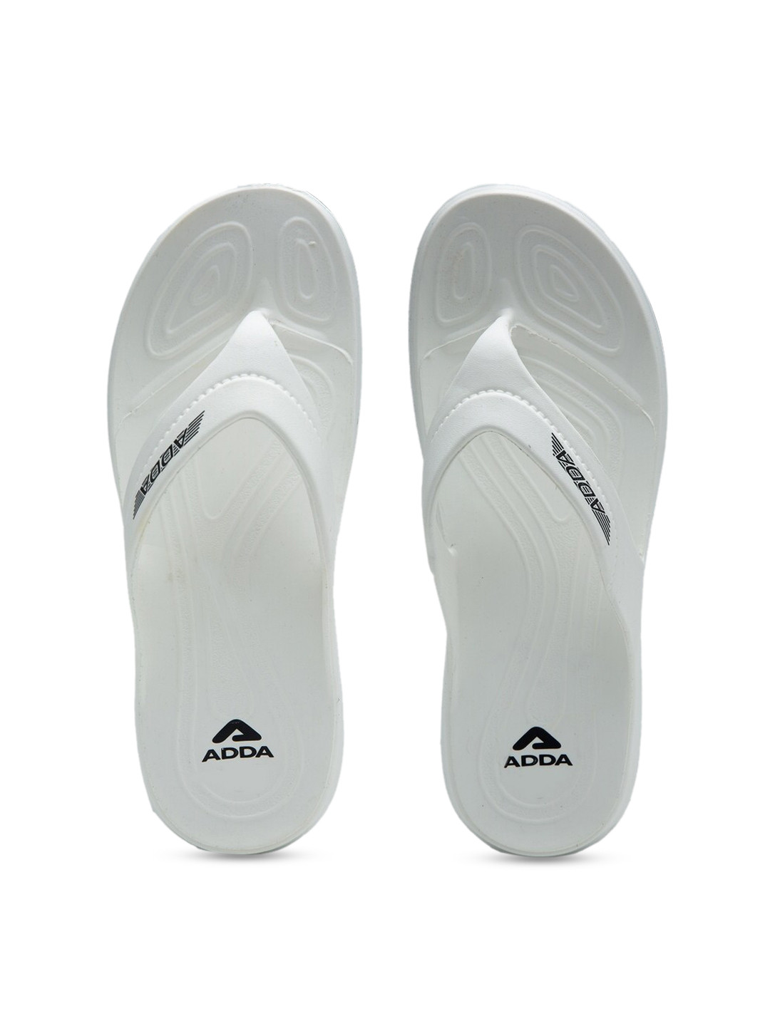 Adda Men White Solid Thong Flip-Flops
