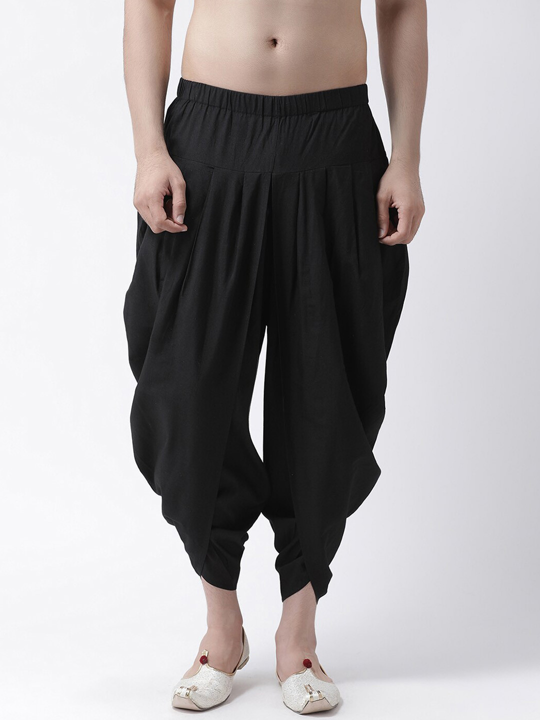 KISAH Men Black Solid Dhoti Pants