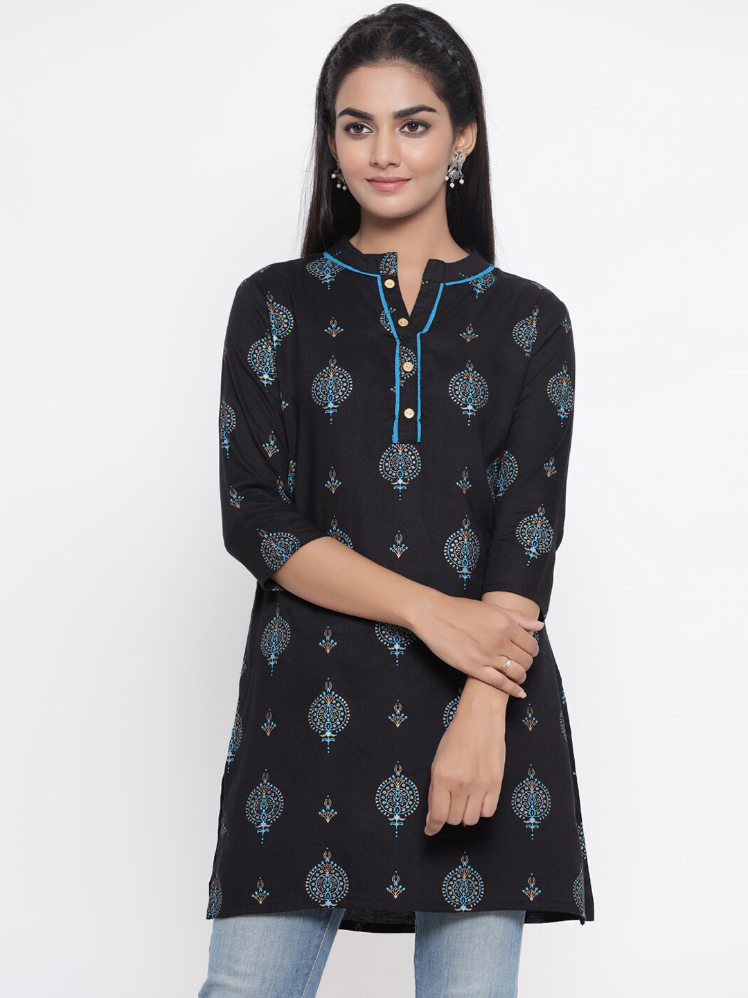 Fabriko Women Black Printed Kurti