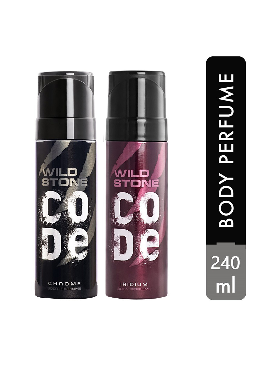Wild stone code  Men Set of 2 Code Chrome and Iridium Body Perfume Spray - 120 ml each