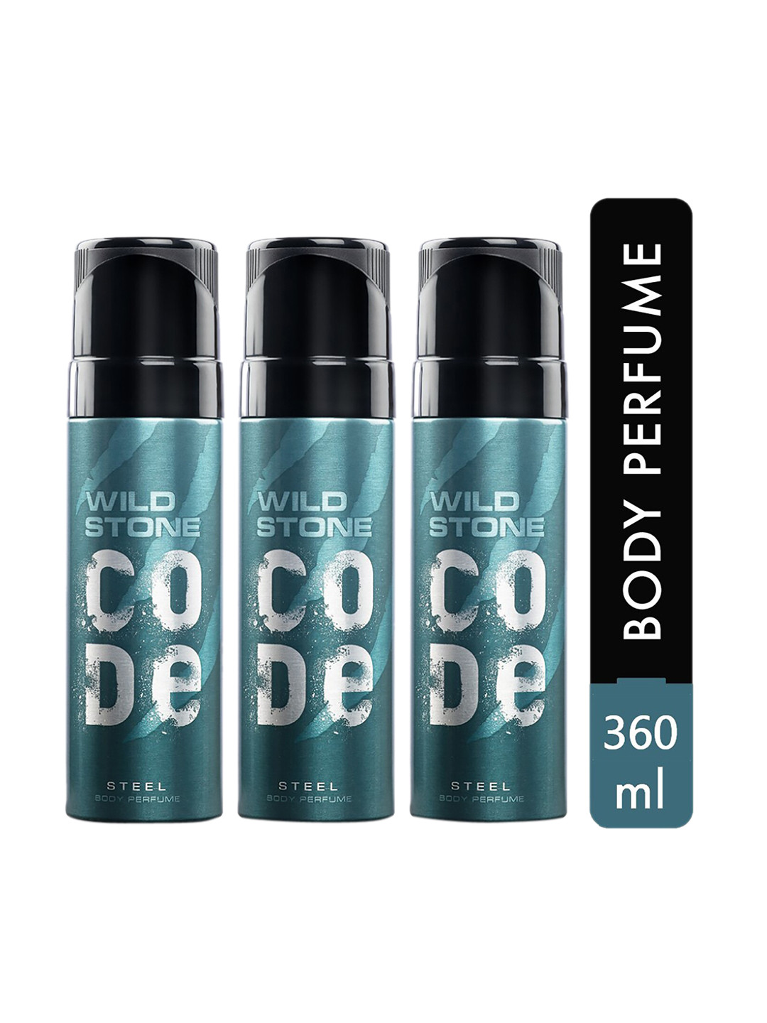 Wild Stone Code Steel Perfume Body Spray Pack of 3 Combo 120ML each