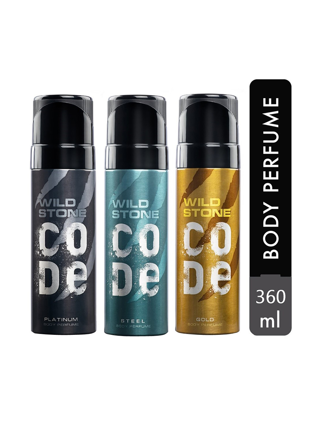 Wild stone code  Men Set Of 3 Code Steel Body Perfume Spray