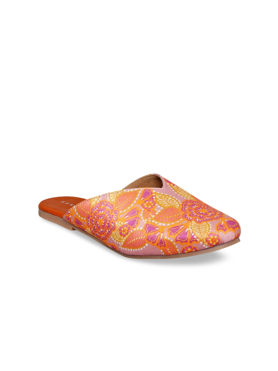 Kanvas Women Pink Printed Mules