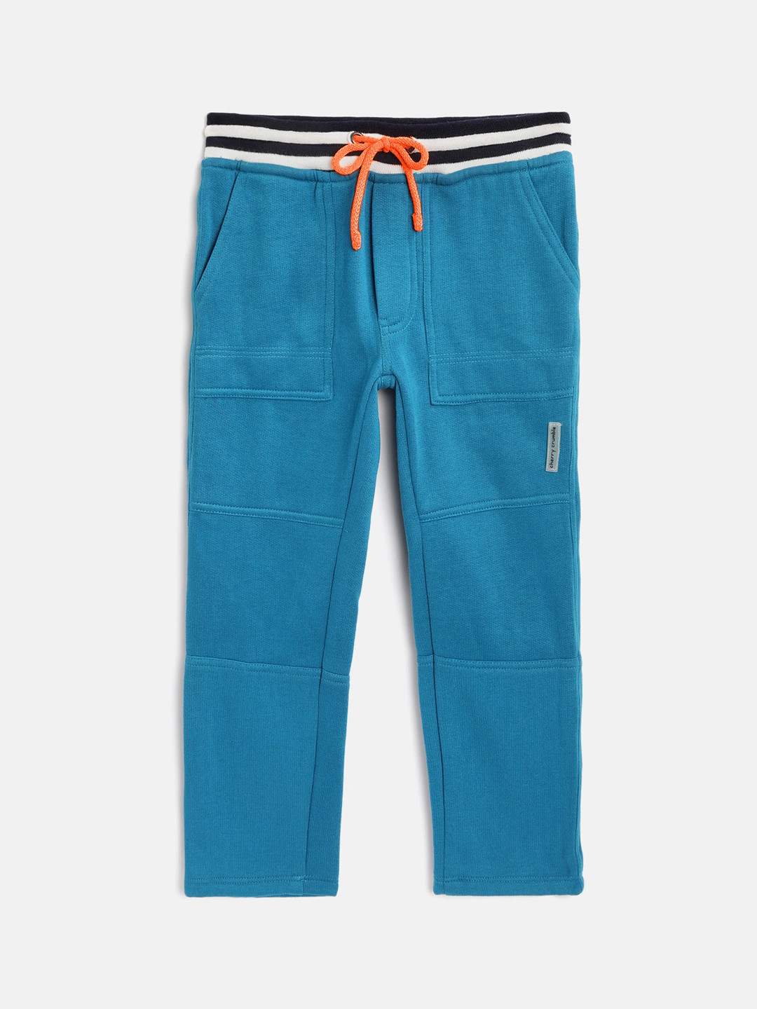 Cherry Crumble Boys Blue Regular Fit Solid Regular Trousers