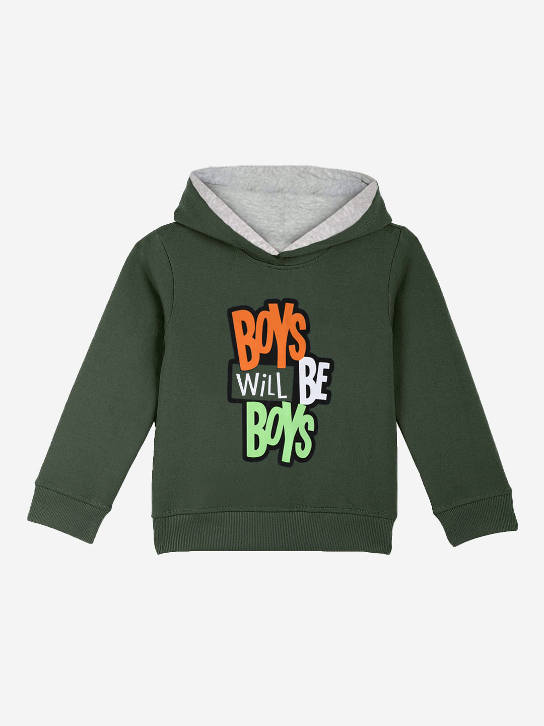 Naughty Ninos Boys Green Printed Sweatshirt