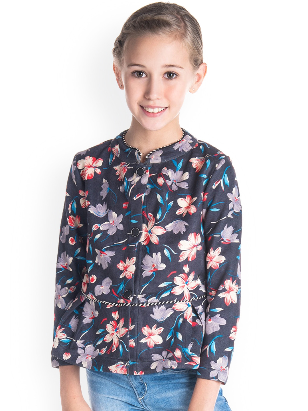 Cherry Crumble Girls Multicoloured Printed Coat